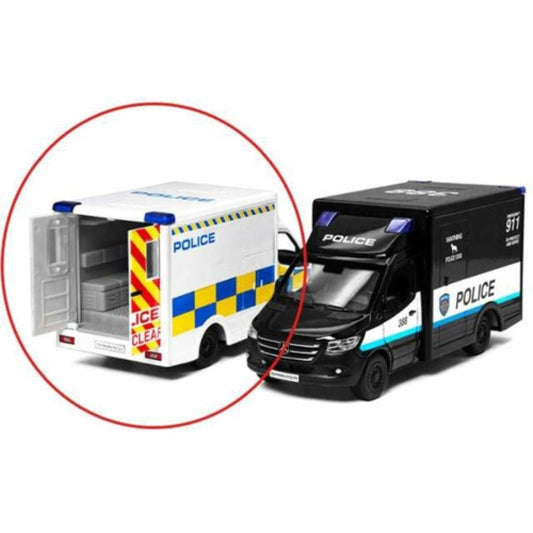 KT5479WW - 1:36 Mercedes Benz Sprinter Police Window Box Kinsmart Model