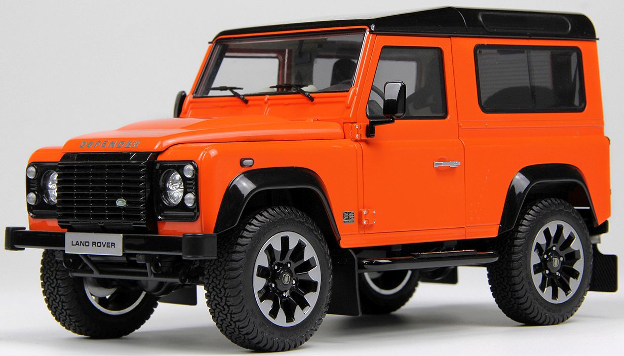 Available to Order – Land Rover Defender 90 2018 Works V8 70th Edition Orange 1:18 (LCD 18007O)
