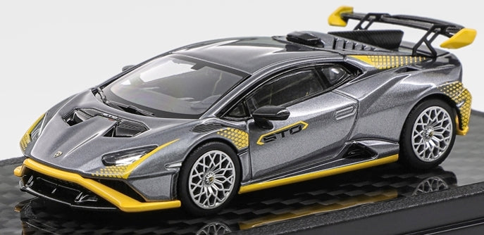 Available To Order – Lamborghini Huracan STO Silver Grey (Tailgate Can Be Opened) 1:64 LCD Models Model (LCD 64043S)