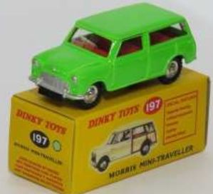 Morris Mini-Traveller fluorescent (197) Atlas reproduced 'Dinky' – diecast model
