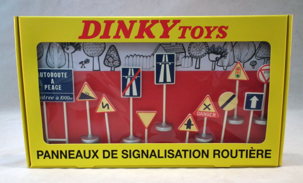 12pc Set - Road Signs (593) Atlas reproduced 'Dinky' – diecast model