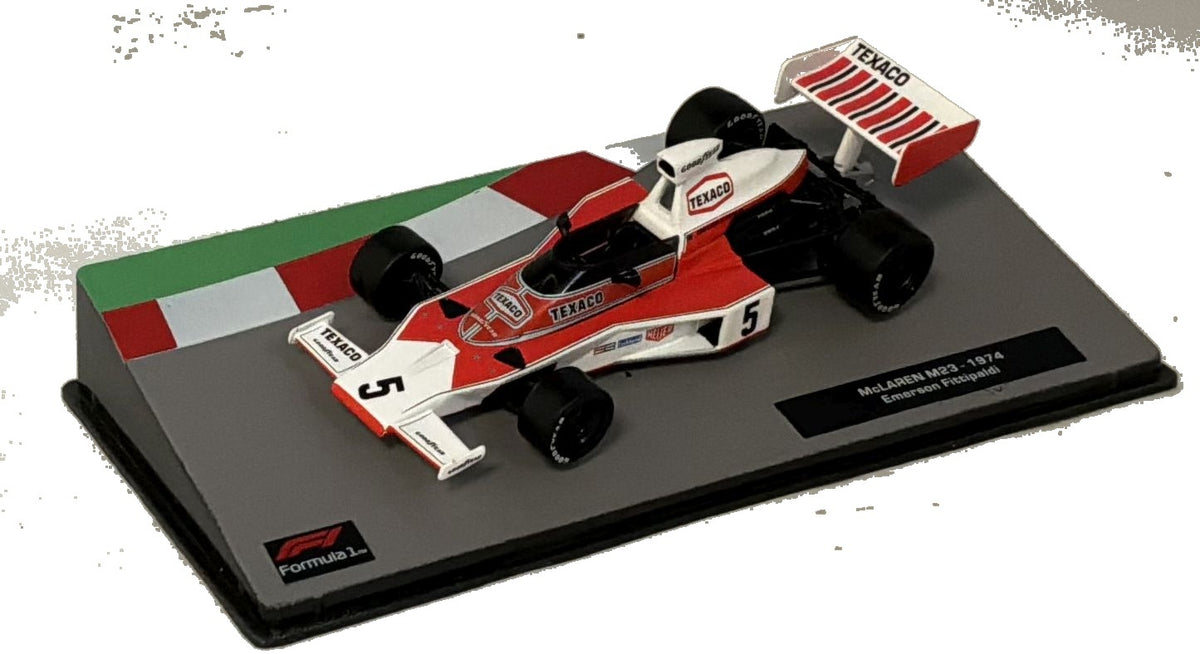 McLaren M23 - 1974 Emerson Fittipaldi F1 Collection - Cased 1:43 – diecast model