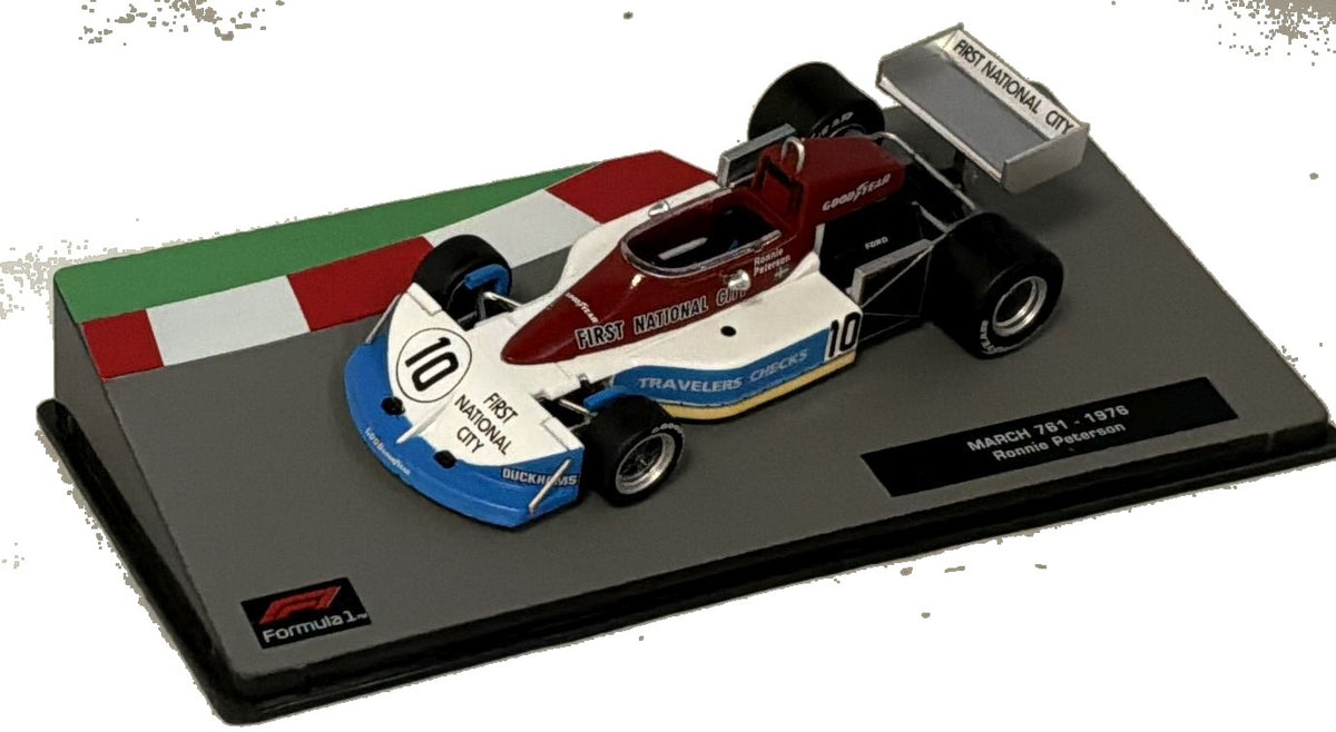 March 761 - 1976 Ronnie Peterson R/W/B F1 Collection - Cased 1:43 – diecast model