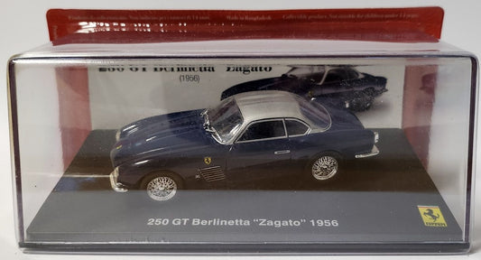 Ferrari 250 GT Berlinetta "Zagato" 1956 Blue/Silver Roof Ferrari Collection - case 1:43 – diecast model