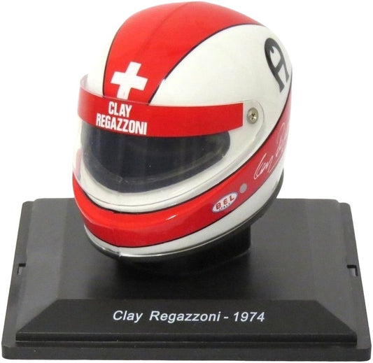 Available To Order – Clay Regazzoni - 1974 Ferrari F1 Helmet Collection 1:5 - Cased 1:5 (MAG PV18)