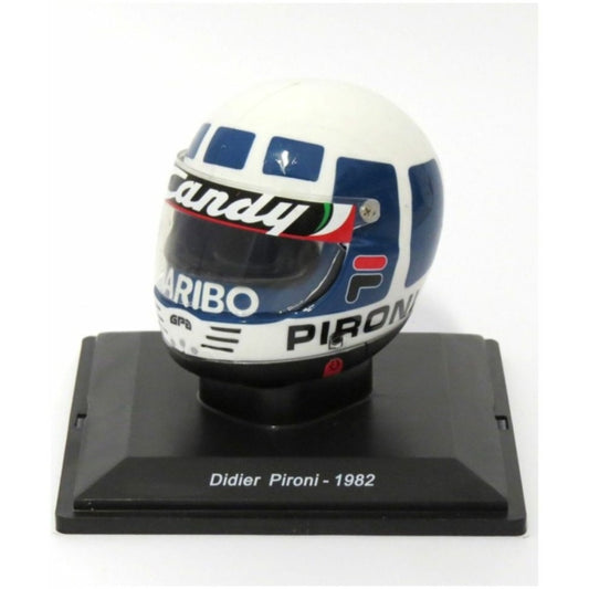 Available To Order – MAGPV23 - 1:5 DIDIER PIRONI - 1982 - FERRARI F1 HELMET COLLECTION - CASED BASEMENT Model (MAGPV23)