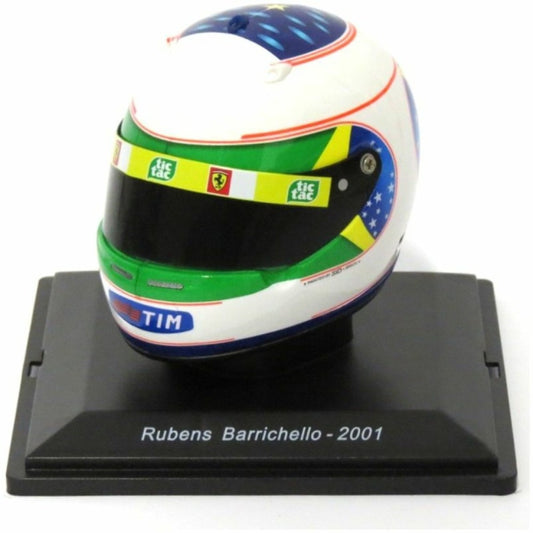 Available To Order – MAGPV89 - 1:5 RUBENS BARRICHELLO - 2001 - GP BRASILE - FERRARI F1 HELMET COLLECTION - CASED BASEMENT Model (MAGPV89)