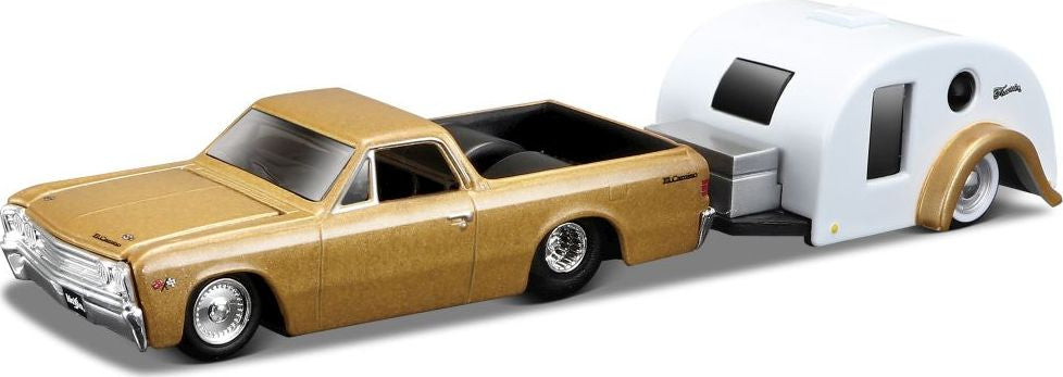 Available to Order – Chevrolet El Camino Traveler Trailer 1967 w & Go - Gold 1:64 (MAI 11368-05032)