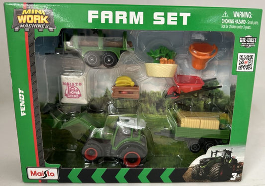 Available To Order – Fendt Mini Work Machine Farm Tractor Play Set 12 pcs 3" (MAI 12564F)