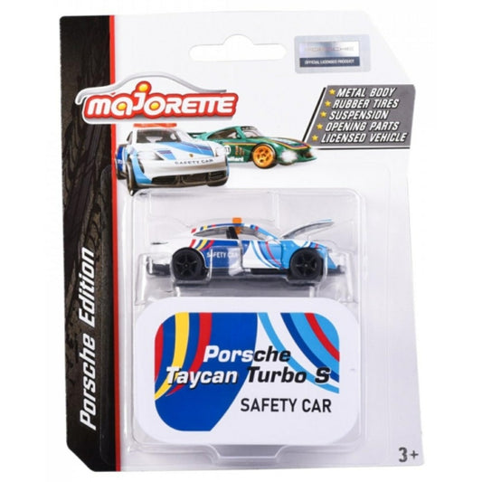 THIS ITEM IS AVAILABLE TO ORDER FROM OUR SUPPLIER - 1:64 MAJORETTE MAJ212053161B PORSCHE TAYCAN TURBO S SAFETY CAR WITH COLLECTORS TIN