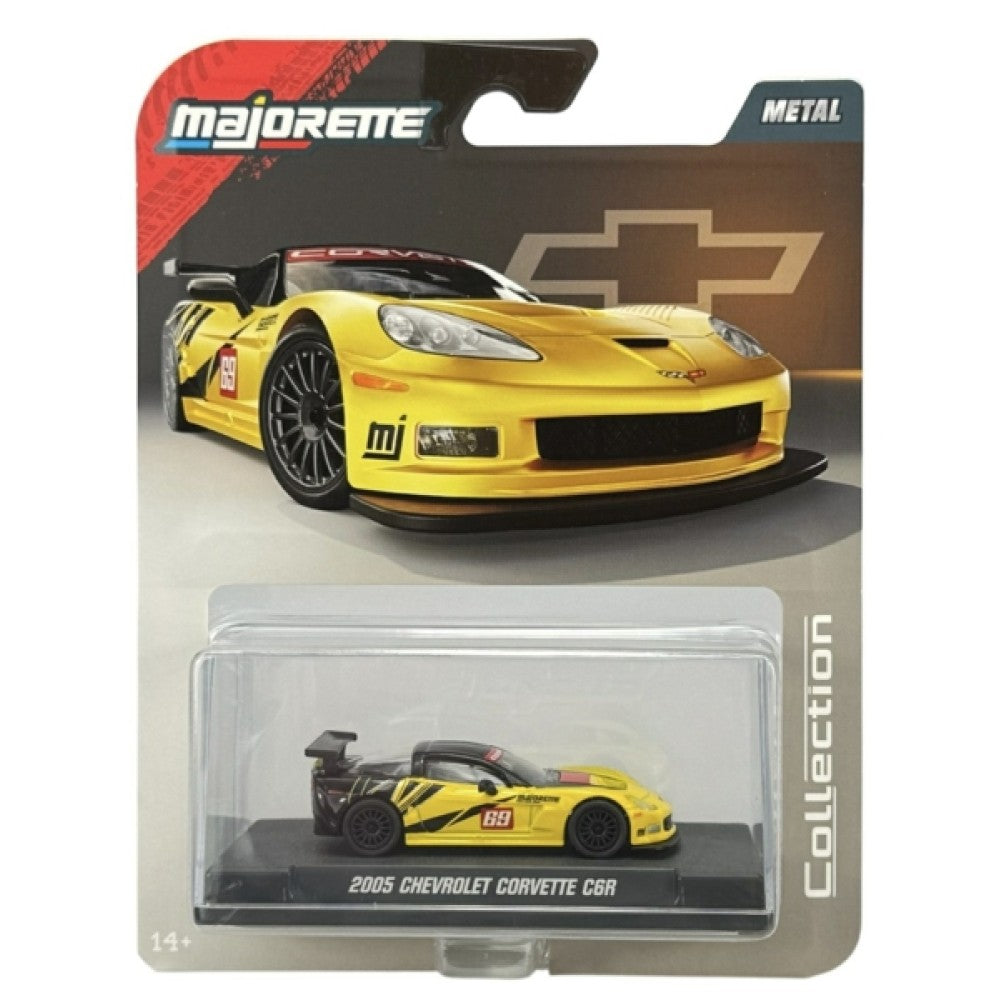 Available to Order – 2005 Chevrolet Corvette C6r Black/yellow with Display Case 1:64 Majorette Model (MAJ85CORVC6YELL)