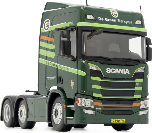 Available to Order – Scania R500 Series 6x2 Dark Green De Groen Transport 1:32 (MAR 2015-05-01)