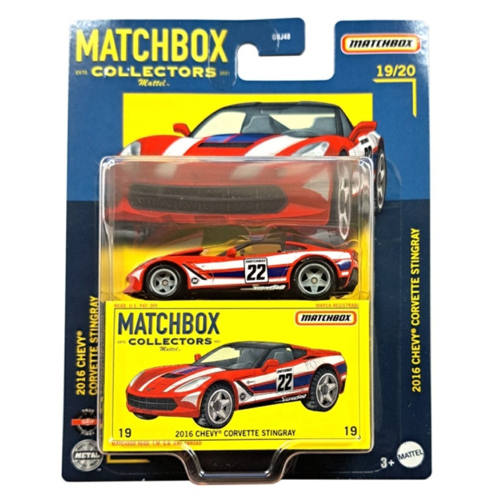 Available to Order – Matchbox Collectors 2016 Chevy Corvette Stingray 19/20 Mattel Toys Model (MATGBJ48-HFL98)