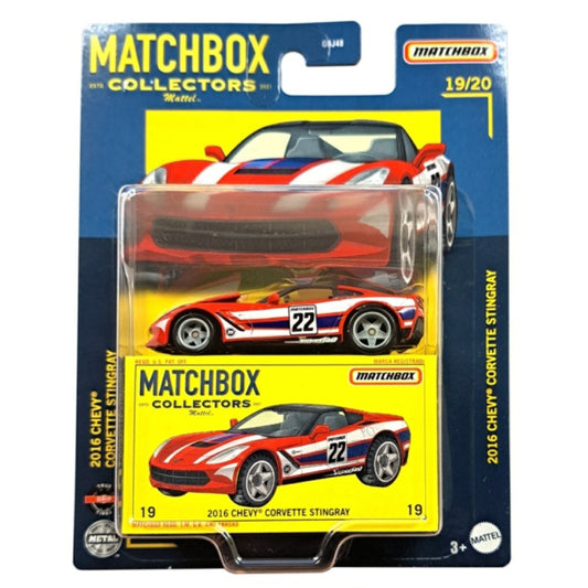 Available to Order – Matchbox Collectors 2016 Chevy Corvette Stingray 19/20 Mattel Toys Model (MATGBJ48-HFL98)