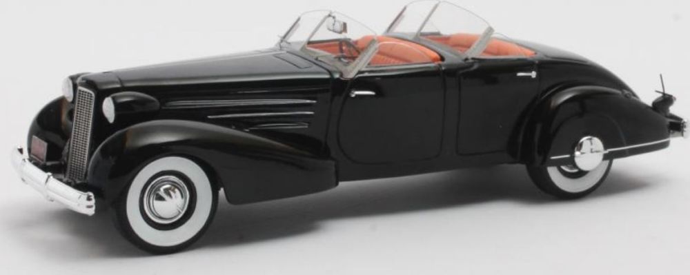 Available To Order – Cadillac V16 DCS Phaeton Open Black 1937 1:43 Matrix Model (MAX 50301-101)