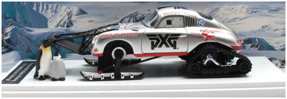 Available To Order – Porsche 356A Valkyrie Racing Antartica Ice Challenge 2021 + Pinguins Moeder & kind 1:43 Matrix Model (MAX R41607-032)