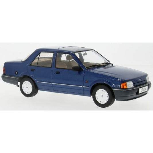 PRE ORDER STOCKS DUE FEBRUARY / MARCH 2026  1:18 MCG MCG 18490 FORD ORION MK II BASIC VERSION BLUE LHD W/HUB CAP WHEELS