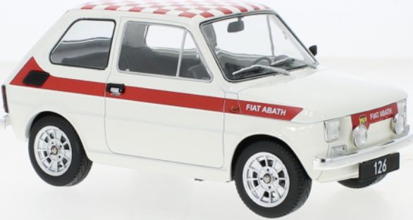 Available to Order – Fiat 126 Abarth Look White 1972 1:18 (MCG 18325)