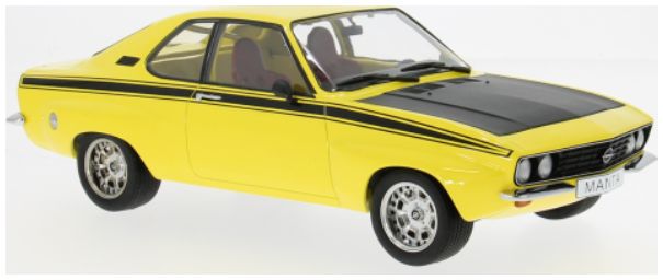 Available to Order – Opel Manta A Irmscher Yellow/Black 1974 1:18 (MCG 18426)