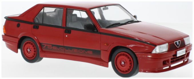Available To Order – Alfa Romeo 75 Turbo Evoluzione Red 1987 1:18 MCG Model (MCG 18428)
