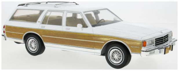 Available To Order – Chevrolet Caprice Estate Wagon White/Wood 1985 1:18 MCG Model (MCG 18475)