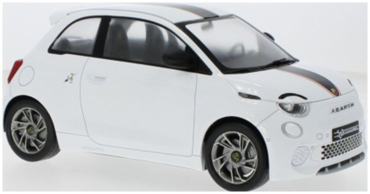 Available to Order – Fiat 500e Abarth White 2024 1:18 (MCG 18497)