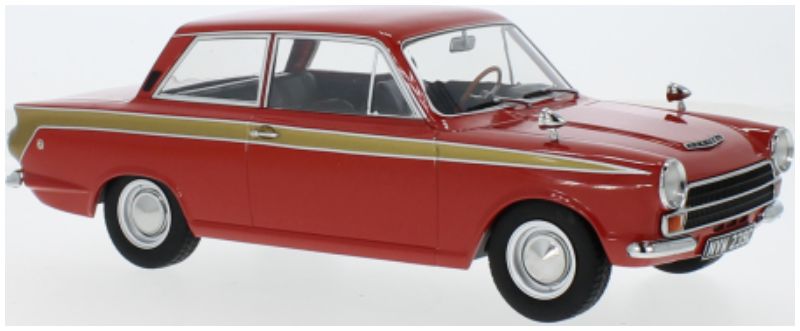 Available to Order – Ford Lotus Cortina MK I Red/Gold 1966 1:18 (MCG 18532)