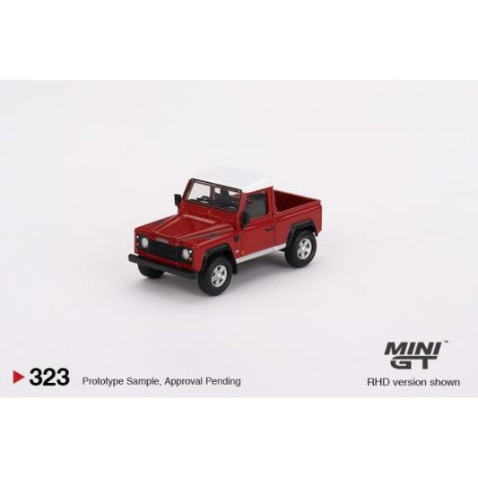 1:64 MINI GT MGT00323-L LAND ROVER DEFENDER 90 PICKUP MASAI RED (LHD)