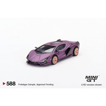 Lamborghini Sián Fkp 37 Matte Viola SE30 Hong Kong Exclusive (LHD) 1:64 Mini GT Model Car (MGT00588-L)