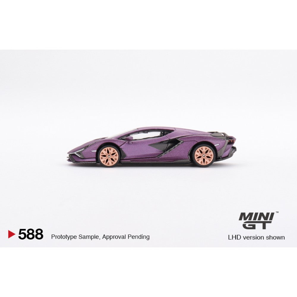 Lamborghini Sián Fkp 37 Matte Viola SE30 Hong Kong Exclusive (LHD) 1:64 Mini GT Model Car (MGT00588-L)
