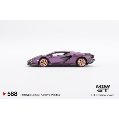 Lamborghini Sián Fkp 37 Matte Viola SE30 Hong Kong Exclusive (LHD) 1:64 Mini GT Model Car (MGT00588-L)