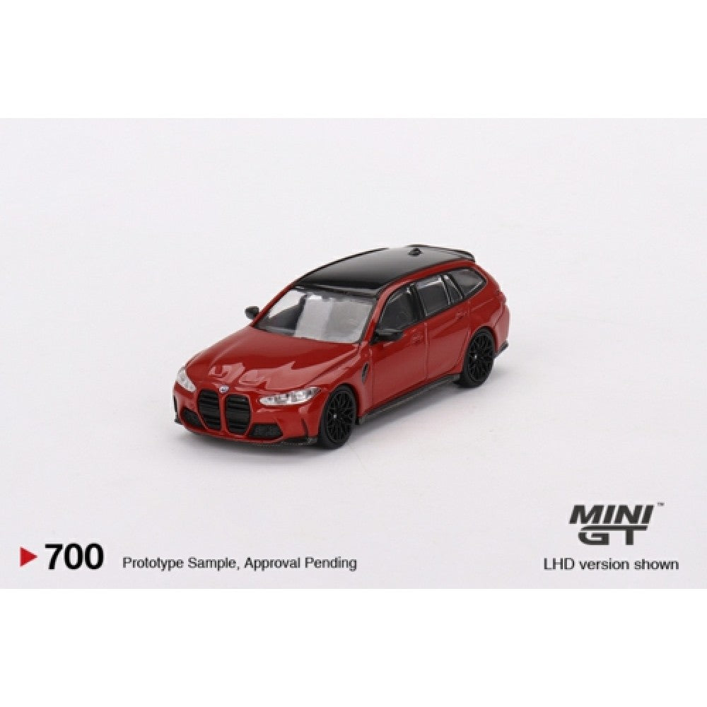 Available To Order – BMW M3 Competition Touring (g81) Toronto Red Metallic (LHD) 1:64 Mini GT Model (MGT00700-L)
