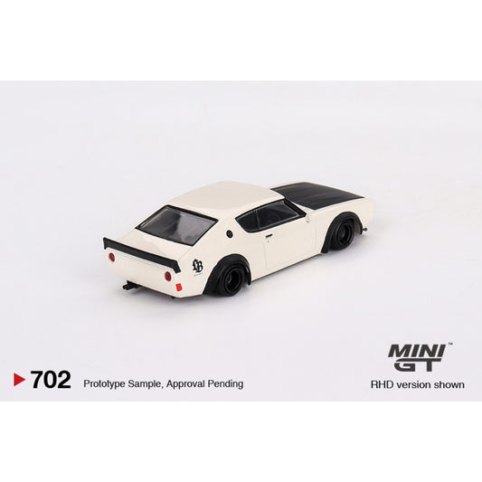 Nissan Skyline Kenmeri Liberty Walk White (RHD) 1:64 Mini GT Model Car (MGT00702-R)
