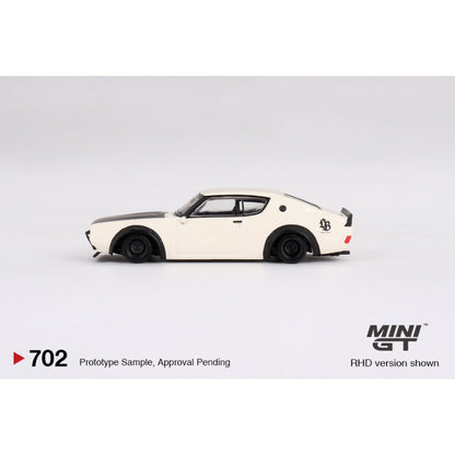 Nissan Skyline Kenmeri Liberty Walk White (RHD) 1:64 Mini GT Model Car (MGT00702-R)