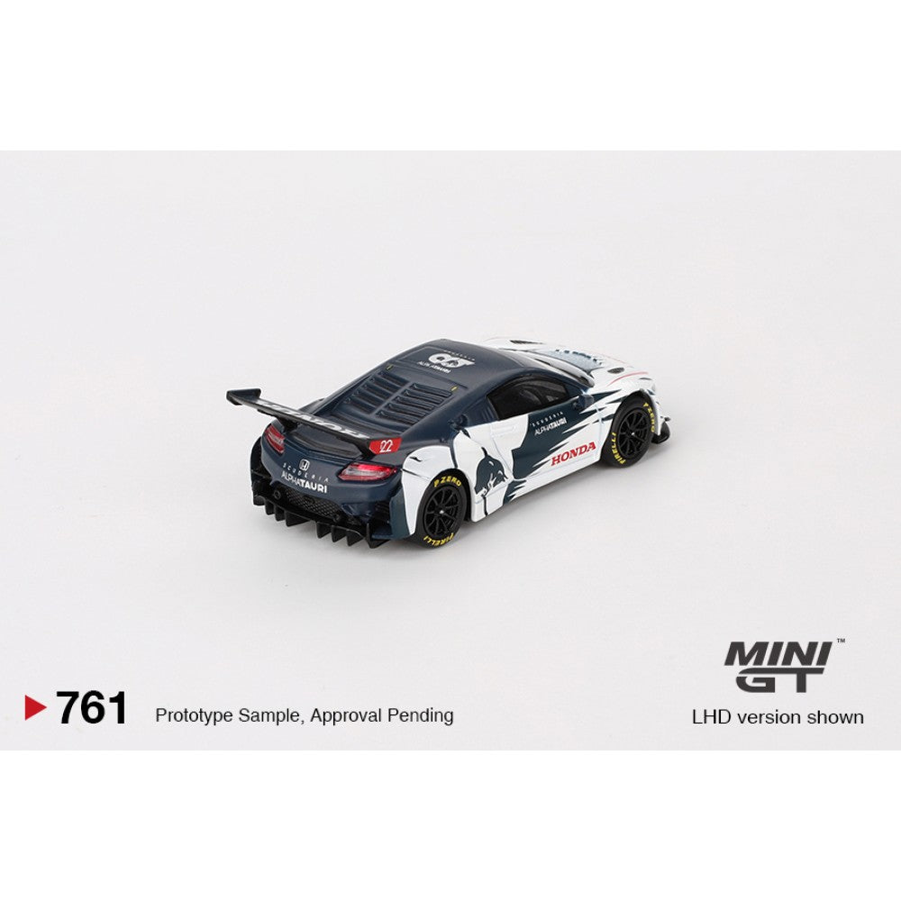 Honda NSX GT3 EVO AlphaTauri Yuki Tsunoda 2023 Red Bull Formula Nürburgring (LHD) 1:64 Mini GT Model Car (MGT00761-L)