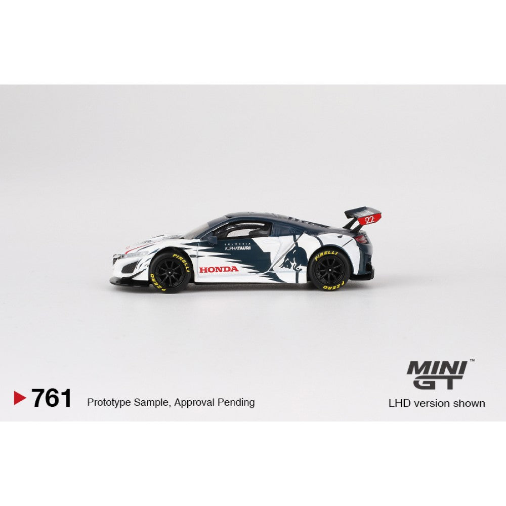 Honda NSX GT3 EVO AlphaTauri Yuki Tsunoda 2023 Red Bull Formula Nürburgring (LHD) 1:64 Mini GT Model Car (MGT00761-L)