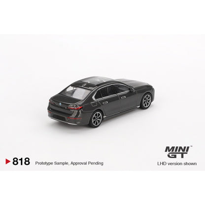 BMW I7 XDRIVE60 Dravit Grey (LHD) 1:64 Mini GT Model Car (MGT00818-L)