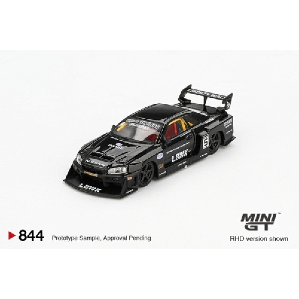 1:64 MINI GT MGT00844-BL NISSAN LB-ER34 SUPER SILHOUETTE SKYLINE BLACK (RHD) BLISTER PACKAGING