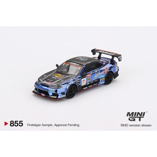 1:64 MINI GT MGT00855-BL NISSAN SILVIA (S15) D-MAX NO.70 D-MAX RACING 2023 D1 GRAND PRIX (RHD) JAPAN EXCLUSIVE BLISTER PACKAGING