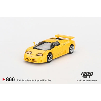 Bugatti EB110 Super Sport Giallo Bugatti (LHD) Blister Packaging 1:64 Mini GT Model Car (MGT00866-BL)