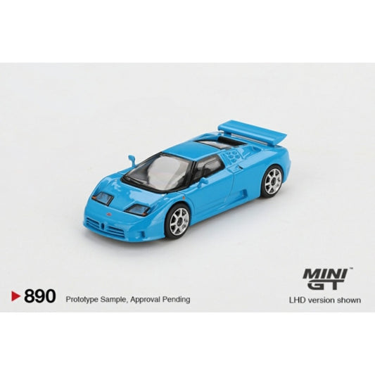 1/64 MINI GT MGT00890-BL BUGATTI EB110 SUPER SPORT BLU BUGATTI (LHD) BLISTER PACKAGING
