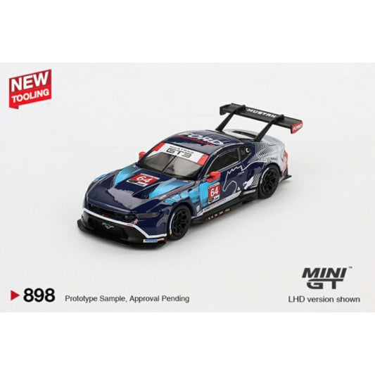 PRE ORDER STOCKS DUE AUGUST /SEPTEMBER 2025 1/64 MINI GT MGT00898-L FORD MUSTANG GT3 #64 FORD MULTIMATIC 2024 IMSA DAYTONA 24HRS (LHD)