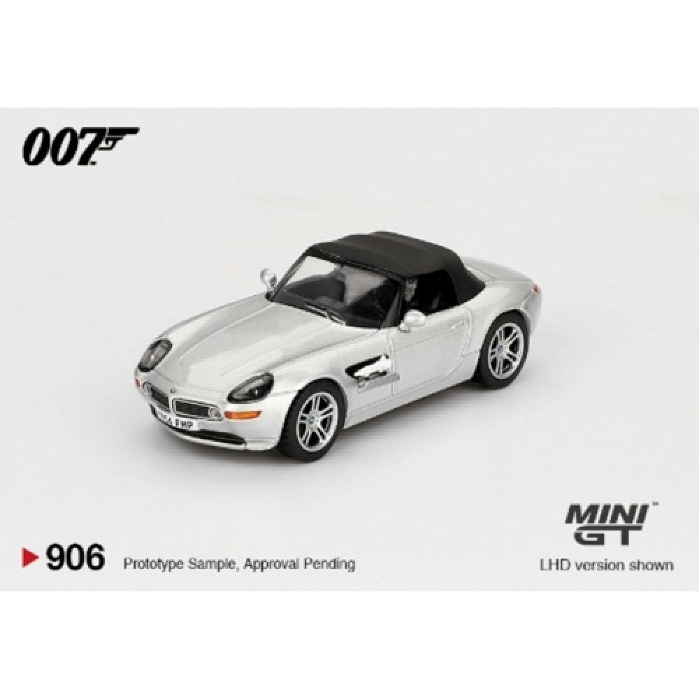 PRE ORDER STOCKS DUE NOVEMBER / DECEMBER 2025 1:64 MINI GT MGT00906-007TC BMW Z8 JAMES BOND THE WORLD IS NOT ENOUGH (LHD) TRADITIONAL CHINESE BLISTER PACKAGING