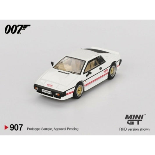 Available to Order – 1:64 Mini GT - Lotus Esprit Turbo White James Bond for Your Eyes Only (RHD) Japanese Blister Packaging MGT00907-007J