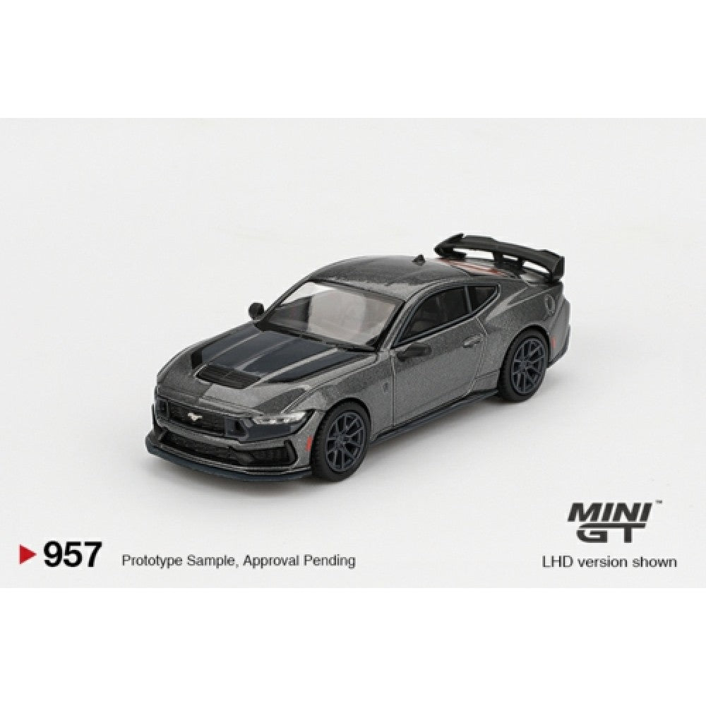PRE ORDER STOCKS DUE NOVEMBER / DECEMBER 2025 1/64 MINI GT MGT00957-L FORD MUSTANG DARK HORSE 2024 CARBONIZED GREY (LHD)