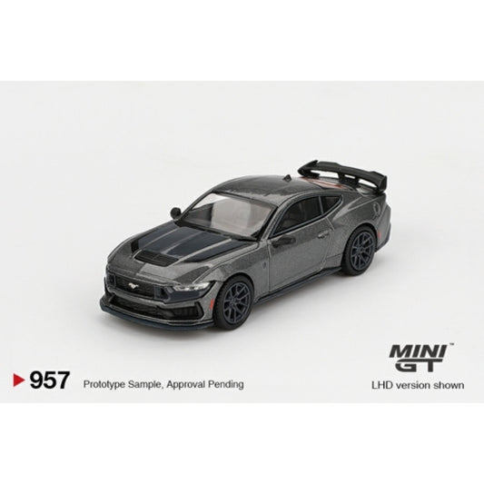 PRE ORDER STOCKS DUE NOVEMBER / DECEMBER 2025 1/64 MINI GT MGT00957-L FORD MUSTANG DARK HORSE 2024 CARBONIZED GREY (LHD)
