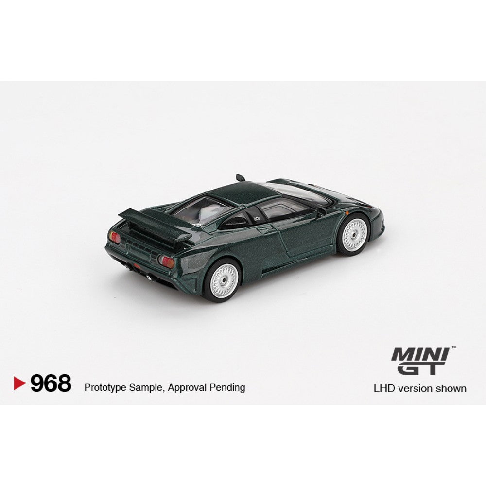 Bugatti EB110 GT Verde Scuro (LHD) Blister Packaging 1:64 Mini GT Model Car (MGT00968-BL)