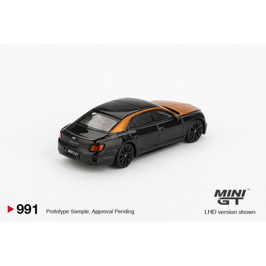 Bentley Flying Spur Orange Flame / Onyx (RHD) 1:64 Mini GT Model Car (MGT00991-R)
