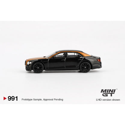 Bentley Flying Spur Orange Flame / Onyx (RHD) 1:64 Mini GT Model Car (MGT00991-R)