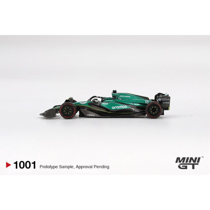 Aston Martin AMR24 No.18 Lance Stroll 2024 F1 Bahrain GP 1:64 Mini GT Model Car (MGT01001-L)